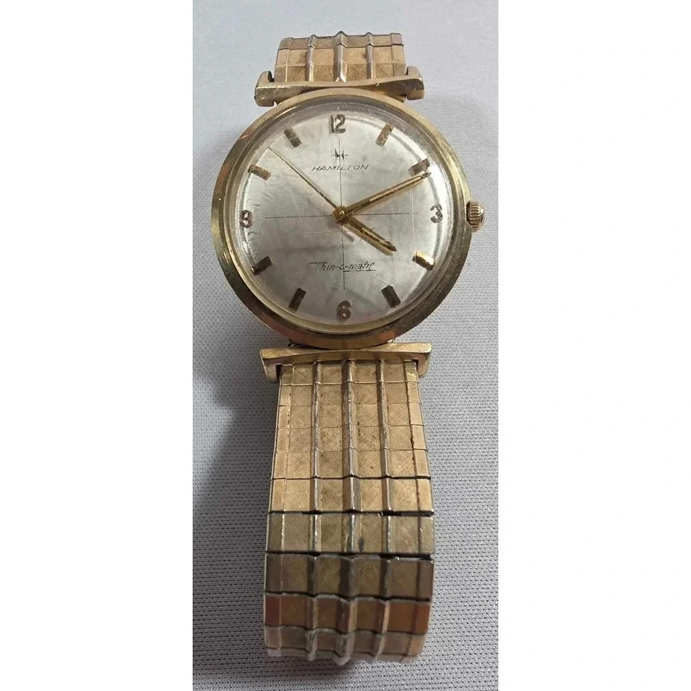 HAMILTON Thin-o-Matic Masterpiece Gold 10K Filled - Automatic Running- RGP Band
